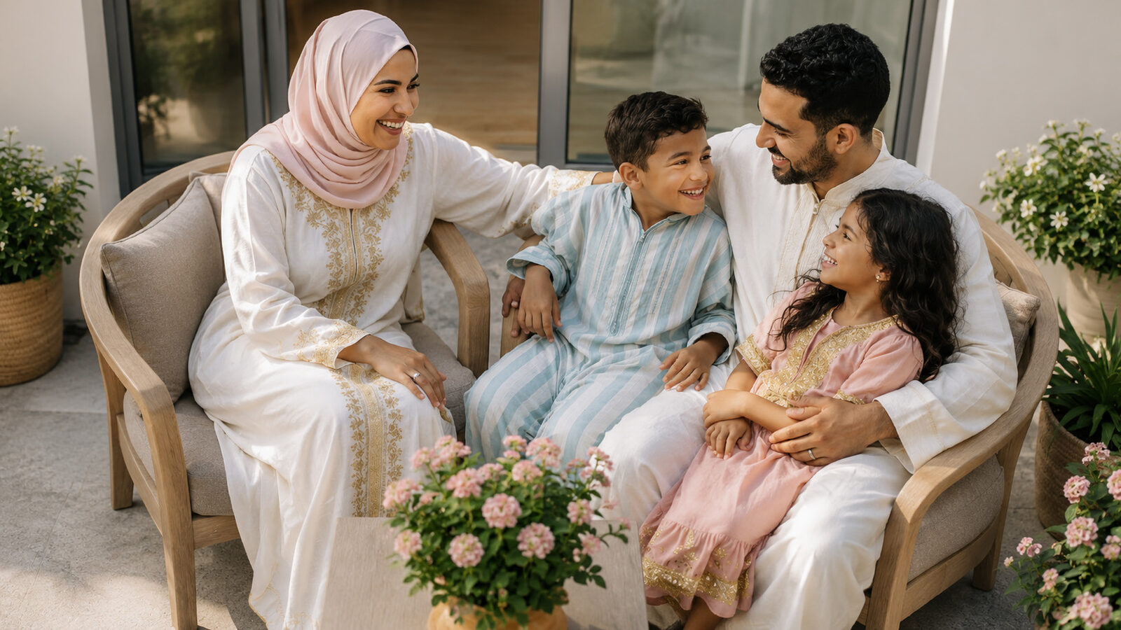 Famille à la résidence